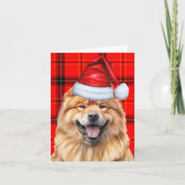 Chow Chow Santa Dog Karierte Weihnachten