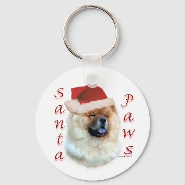 Chow Chow Santa Paws Schlüsselanhänger (Vorderseite)