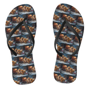 Chow Chow Schnee-Schlitten-Weihnachtsdekoration Flip Flops