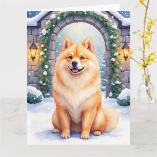 Chow Chow Schneehof Weihnachtskunst Karte
