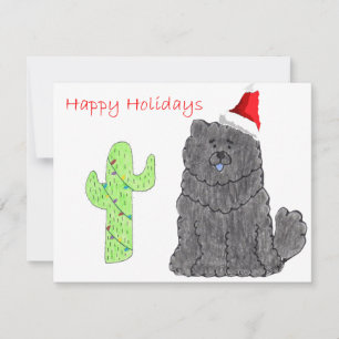 Chow Chow Schwarz Feiertagskarte