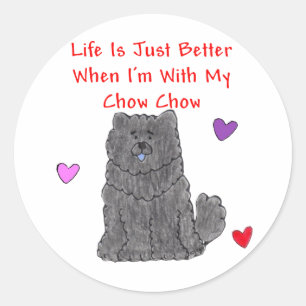 Chow-Chow-schwarzes Leben ist gerade besserer Runder Aufkleber