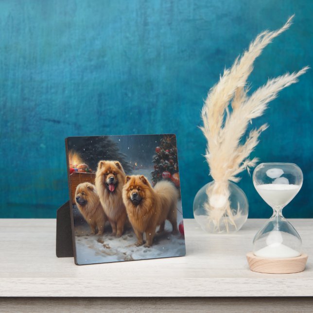 Chow Chow Snowy Sleigh Weihnachtsdekor Fotoplatte (InSitu)