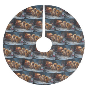 Chow Chow Snowy Sleigh Weihnachtsdekor Polyester Weihnachtsbaumdecke