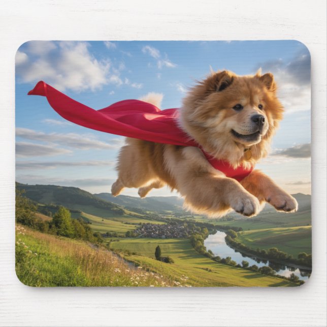 Chow Chow Superhelden-Mauspad Mousepad (Vorne)