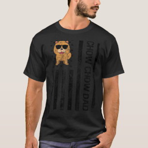 Chow Chow Vater Funny American USA Flag Chow Chow  T-Shirt