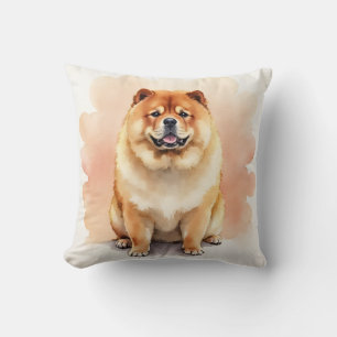 Chow Chow Wasserfarbe Wolken-Schicht-Kunst Kissen