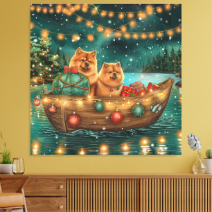 Chow Chow Weihnachten Feierliche Reise Leinwanddruck