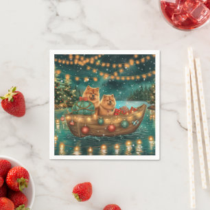 Chow Chow Weihnachten Feierliche Reise Serviette
