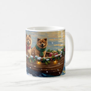 Chow Chow Weihnachtsboot-Feiertag Kaffeetasse