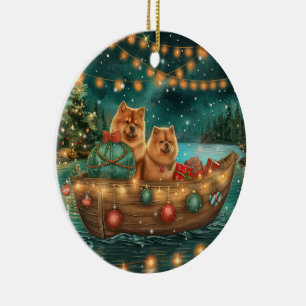 Chow Chow Weihnachtsfestliche Reise Keramik Ornament