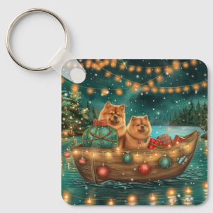Chow Chow Weihnachtsfestliche Reise Schlüsselanhänger