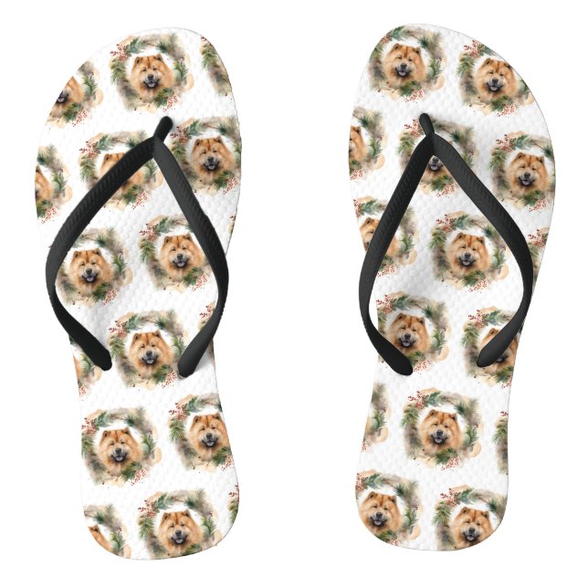 Chow Chow Weihnachtsmann Weihnachtsfest-Jungtier Flip Flops (Fußbett)