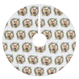 Chow Chow Weihnachtsmann Weihnachtsfest-Jungtier Polyester Weihnachtsbaumdecke