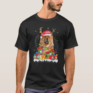Chow Chow Weihnachtsmannmütze Rentier Weihnachtsli T-Shirt