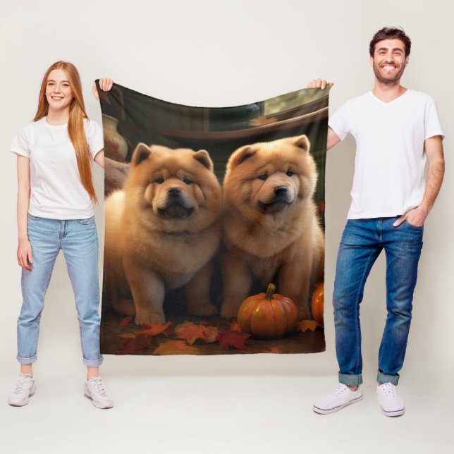 Chow Chow Welpe Herbst Delight Pumpen Fleecedecke (Beispiel)