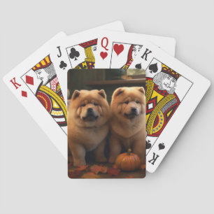 Chow Chow Welpe Herbst Delight Pumpen Spielkarten