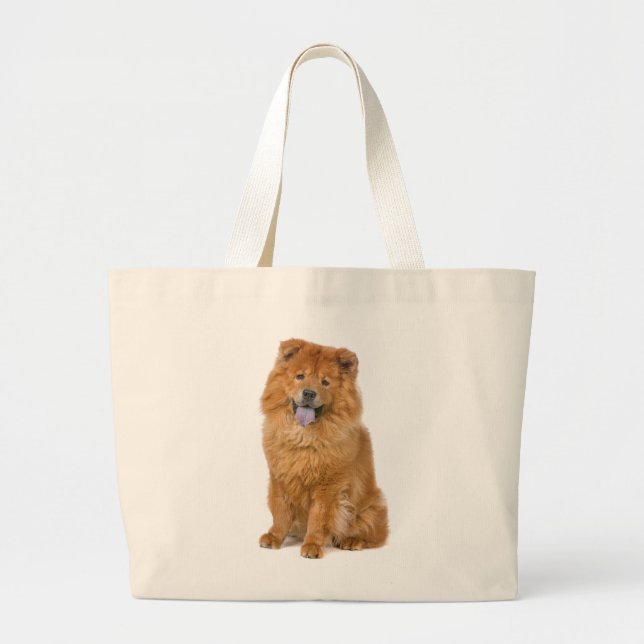Chow Chow Welpe Hund Liebe Leinwand Tasche (Vorne)