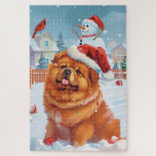 Chow Chow Winter Wonderland Weihnachtsfreude (Vertikal)