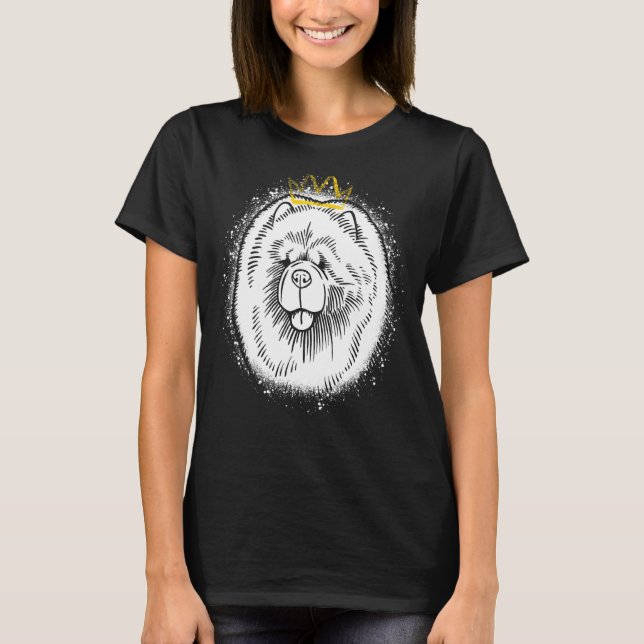 Chow Chow with Crown T-Shirt (Vorderseite)