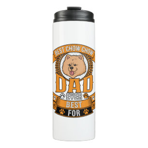 Chow Dad Hund Immer Kranz Pfotenabdrücke Thermosbecher