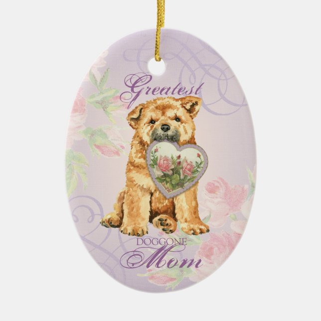 Chow Heart Mama Keramik Ornament (Vorne)