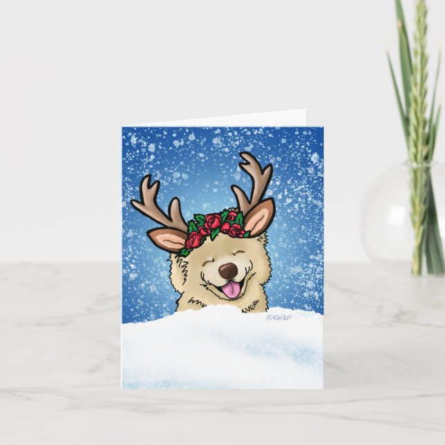 Chow Reindeer Feiertagskarte (Vorderseite)