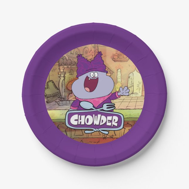 Chowder Waving Pappteller (Vorderseite)