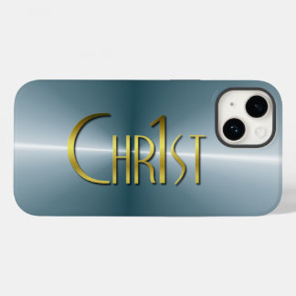 Chr1st - Dunkel gebürstetes Metall Case-Mate iPhone 14 Hülle