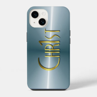 Chr1st - Dunkel gebürstetes Metall iPhone 14 Hülle