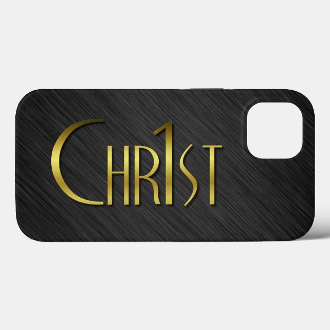 Chr1st - Gold auf gebürstetem Metall Case-Mate iPhone Hülle (Rückseite (Horizontal))