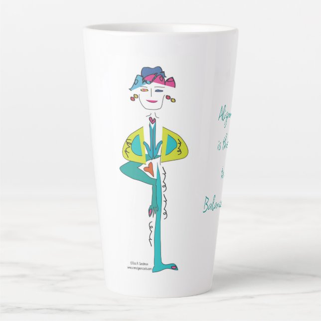 'Chris' - Alignment ist Key Yoga Latte Tasse (Vorderseite)