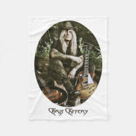 Chris Caffery Sitting mit Gitarren (oval) Fleecedecke