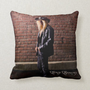 Chris Caffery Stehend von Brick Wall Throw Kissen