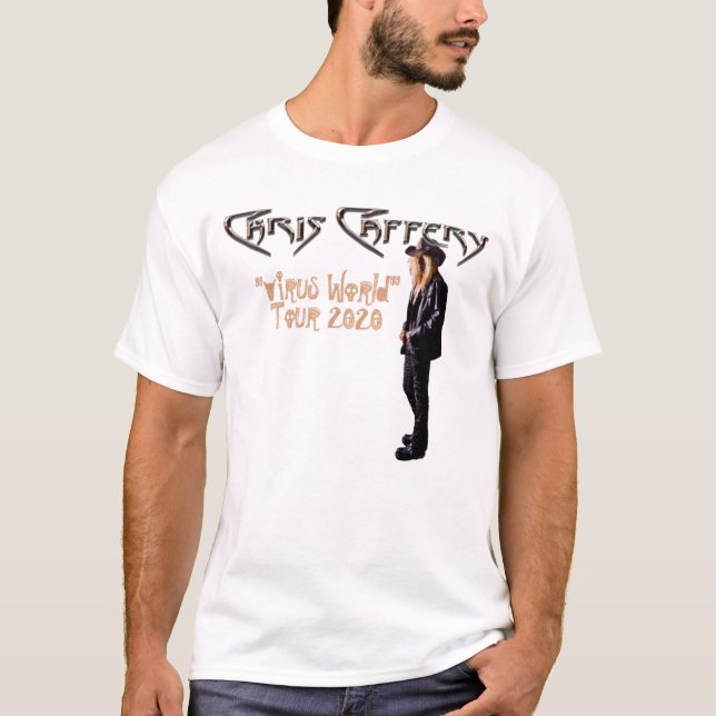 Chris Caffery - Virus World Tour 2020 Adult White T-Shirt (Vorderseite)