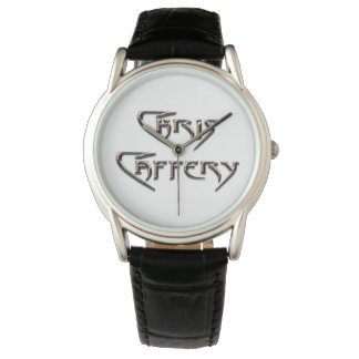 Chris Caffery Watch (weiße 2 Zeilen) Armbanduhr
