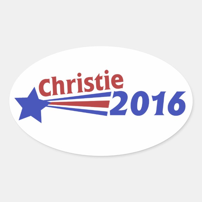 Chris Christie 2016 Ovaler Aufkleber (Vorderseite)
