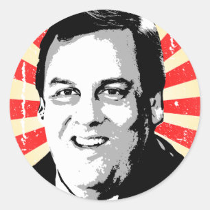 CHRIS CHRISTIE PORTRAIT -.pnng Runder Aufkleber