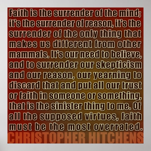Chris Hitchens Übergabe von Vernunftposter (Reds) Poster (Vorne)