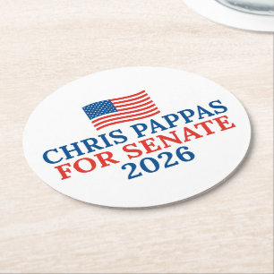 Chris Pappas für den Senat 2026 Wahlpartei Runder Pappuntersetzer