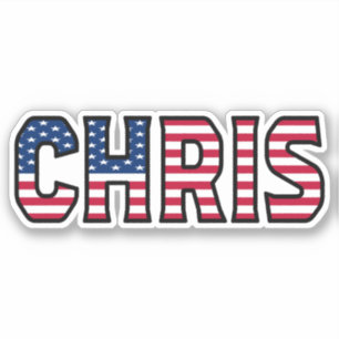 Chris Prénom USA Sticker Stickerset