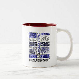 Chris Rybak vorbei über Logo - blaues Schwarzes Zweifarbige Tasse