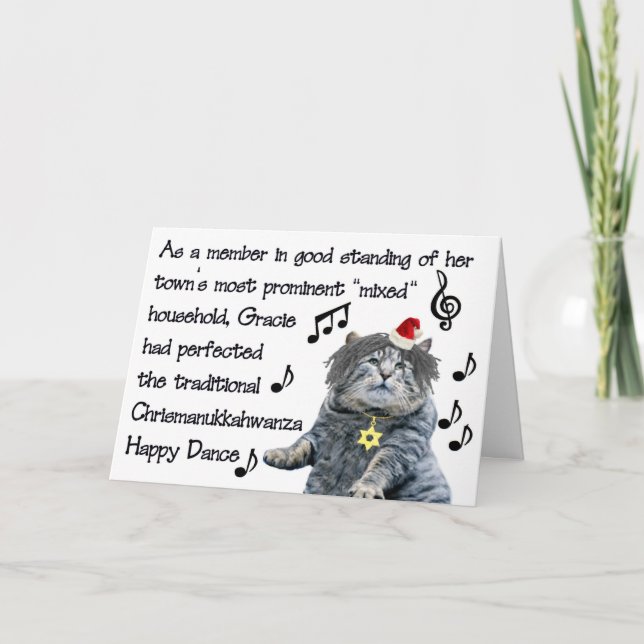 Chrismanukahwanza Dance Feiertagskarte (Vorderseite)
