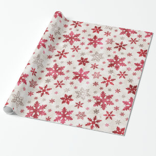 Chrismas Feiertags-Schneeflocken - Rot/Creme Geschenkpapier