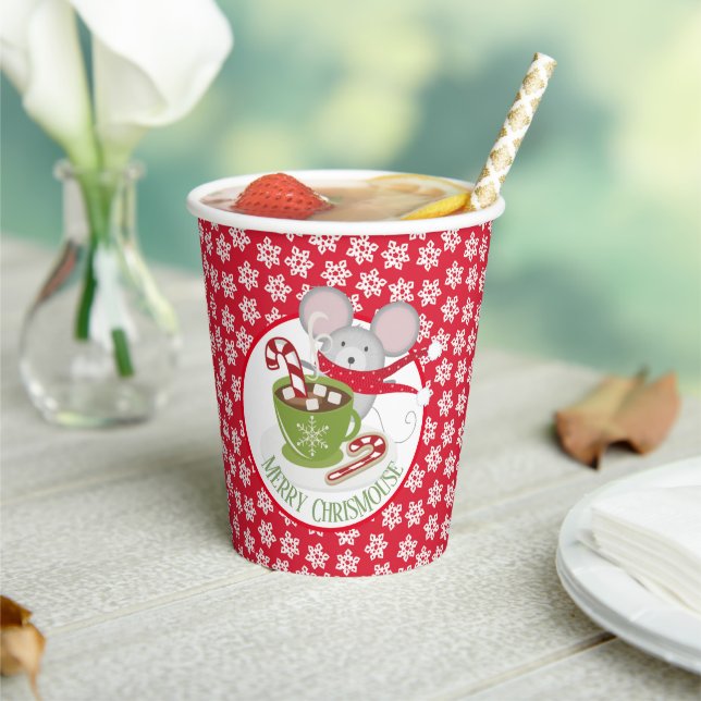 ChrisMouse Schneeflocken Papiertasse Pappbecher (In Situ)