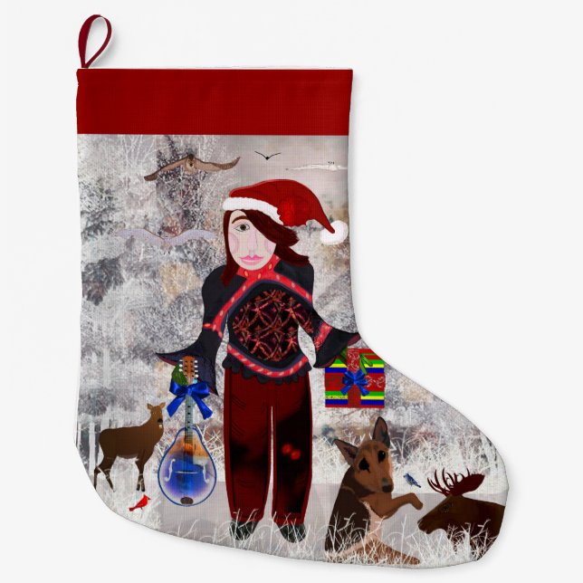 Chrismtas präsentiert LeeMarie's Creative Design Großer Weihnachtsstrumpf (Vorderseite)
