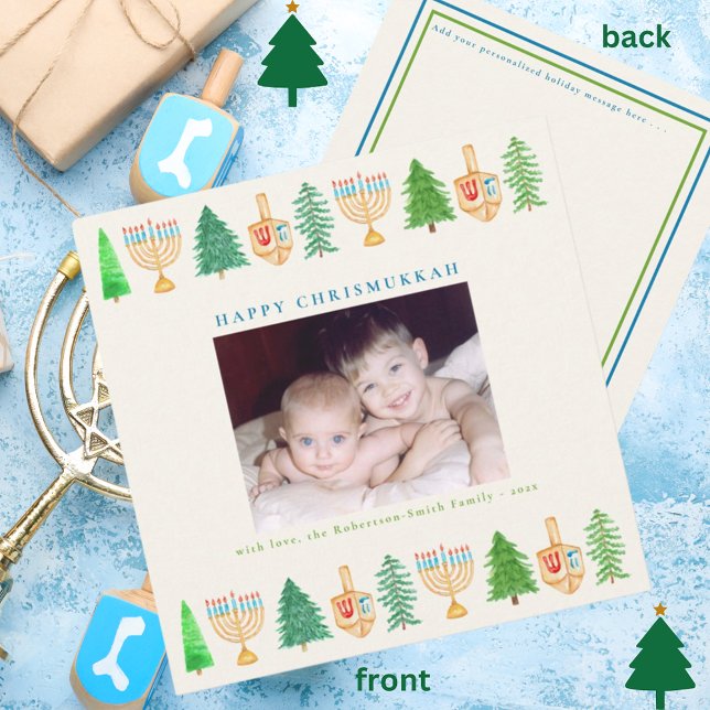 Chrismukkah Foto Holiday Message Weihnachtskarte Feiertagskarte (Von Creator hochgeladen)
