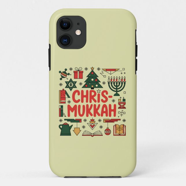 Chrismukkah Hanukkah Weihnachten Jüdisches Religiö Case-Mate iPhone Hülle (Rückseite)