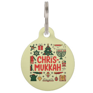 Chrismukkah Hanukkah Weihnachten Jüdisches Religiö Haustiermarke