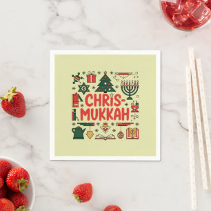 Chrismukkah Hanukkah Weihnachten Jüdisches Religiö Serviette